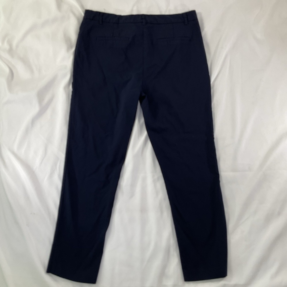 Mario Serrani Italy Pants Womens Sz 10 Navy Blue Slim Tapered Fit Flat Front 149